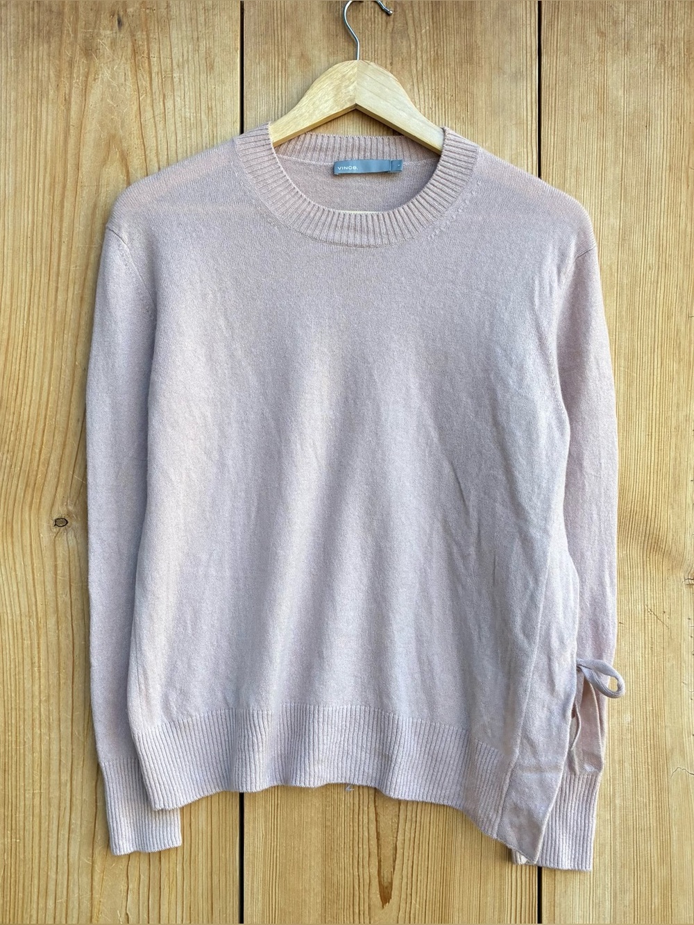 Vince tan Side Tie Cashmere Sweater Sz Small